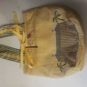 Castelli Fabrica New York purse bag pocketbook camel tent palm tree lined